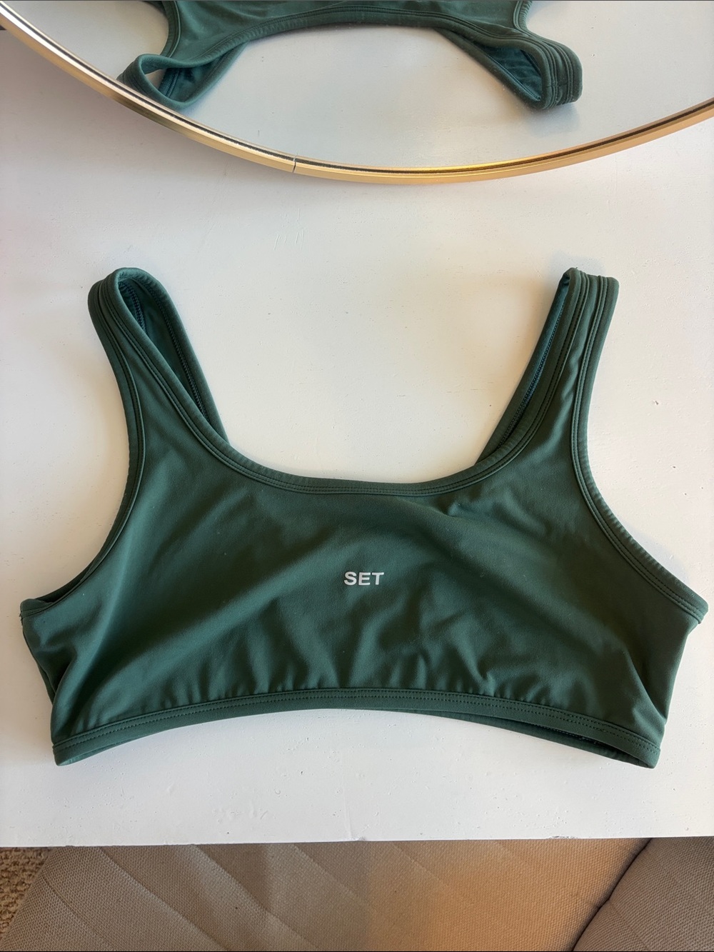 SET Active Dark Green Scoop Sports Bra